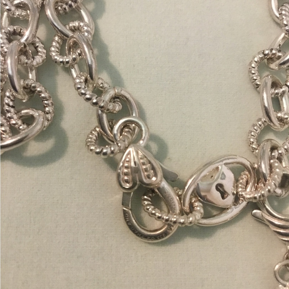 Vintage Judith Ripka Sterling Silver Key To My Heart Diamonique Necklace - Picture 8 of 12